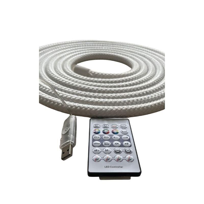 360° Neon Pixel LED Kumaş Kaplı USB Girişli RF Kumandalı 5 Metre