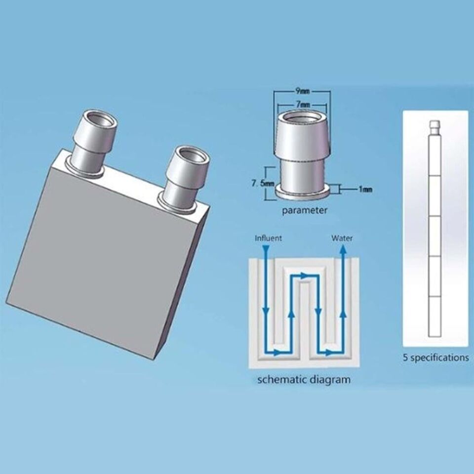 Su Soğutma Bloğu 40x40x12mm Alüminyum Soğutucu Heatsink