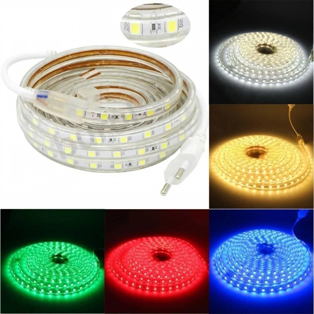 220 Volt Hortum Şerit Led Kırmızı 3 Metre 220V Led Aydınlatma + Fiş(3M)