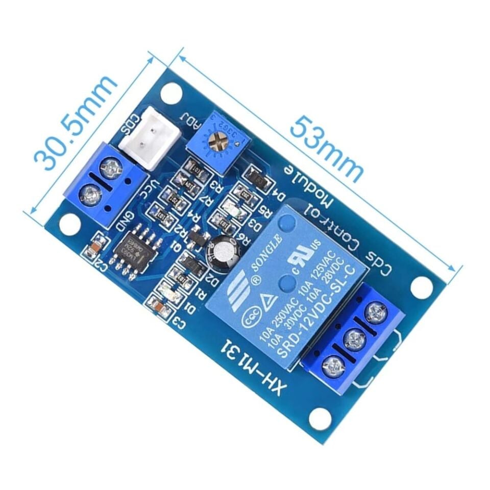 XH-M131 12V LDR Işık Kontrollü Röle Modülü - Gece-Gündüz Sensörü