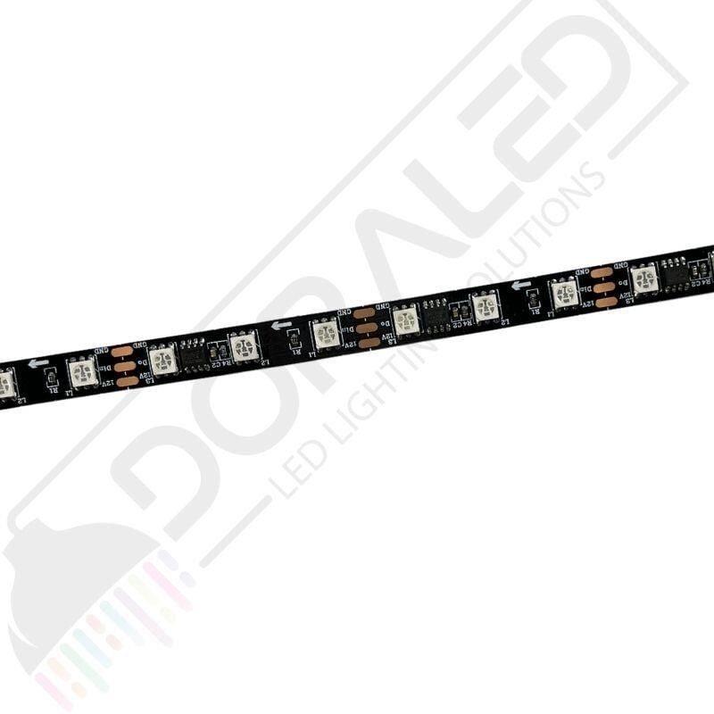 WS2811 ARGB Adreslenebilir Siyah Pcb Şerit Led IP20 5M 60Led Magic Led