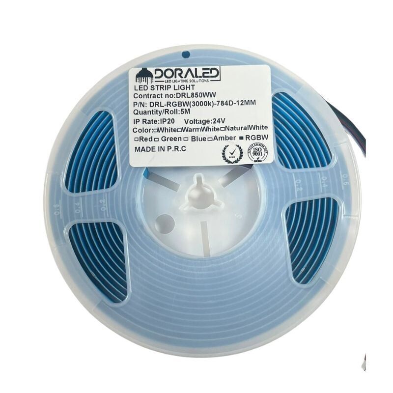 24V COB RGBWW Şerit Led 12mm PCB Esnek Cob Şerit Led RGB+GÜN IŞIĞI 784 Ledli IP20 5M
