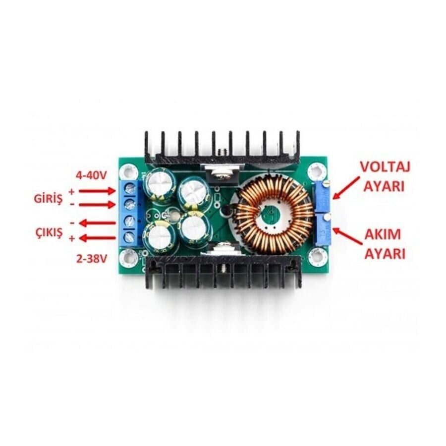 XL4016 10A 300W Step-Down Voltaj Düşürücü - Akım ve Gerilim Ayarlı