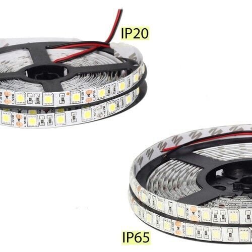 12V 3 Çipli 5050 Beyaz Şerit Led IP20 Metrede 60 Led (5 Metre)