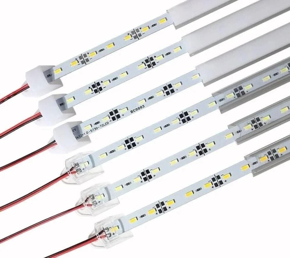 Alüminyum Kasa lı 5730 ledli Çubuk Led Bar Natural Beyaz 4000K -Şeffaf Cam 100cm
