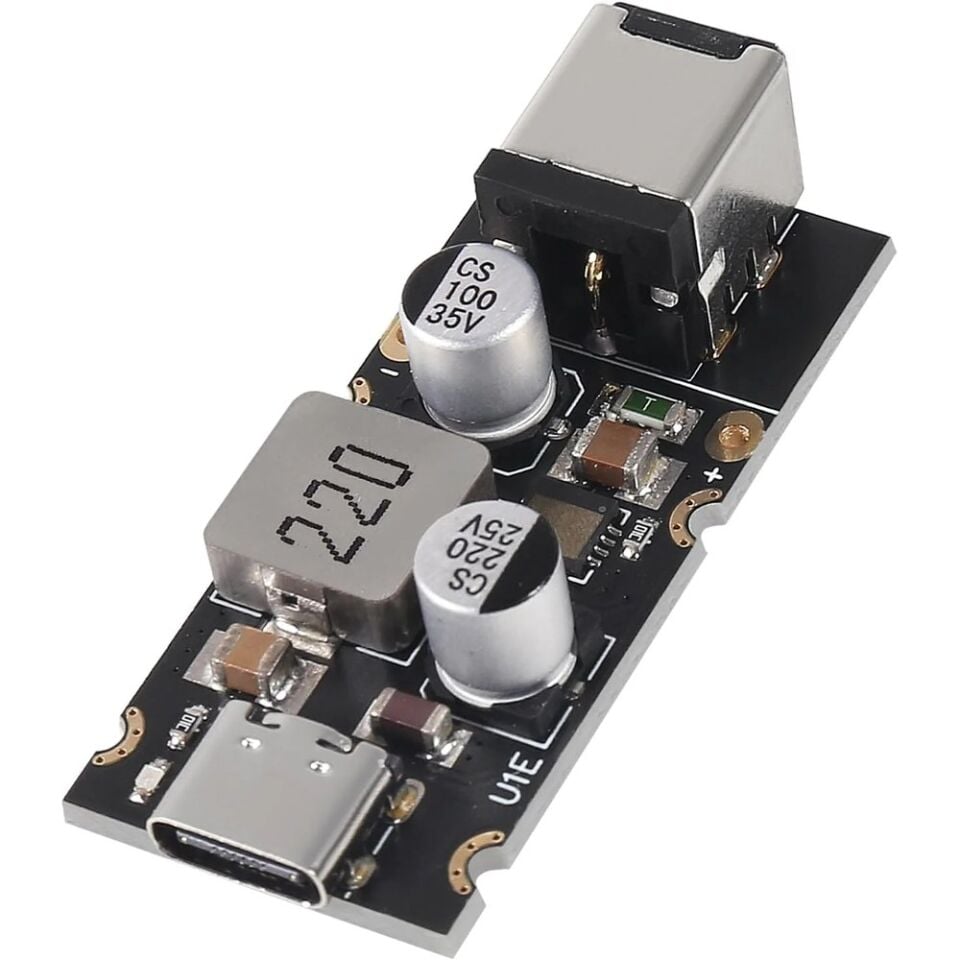 PD65W Type-C USB QC3.0 5V 9V 12V 20V Hızlı Şarj Modülü – 2.1x5.5 Jack