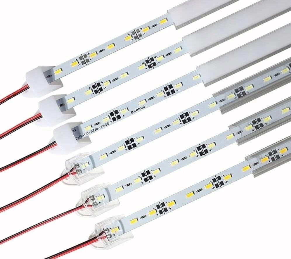 Alüminyum Kasa lı 5730 ledli Çubuk Led Bar Amber Sarı-Şeffaf Cam 100cm