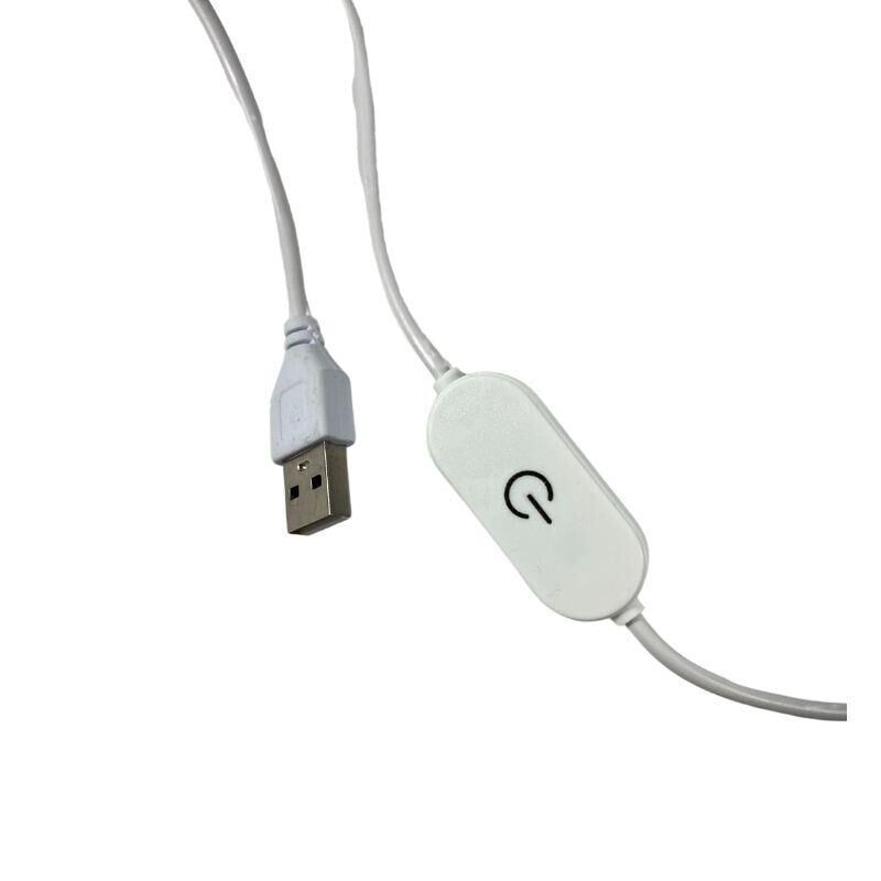 100 cm Touch-Dokunmatik Dimmer + On Off USB Erkek Kablo 2 Amper Ucu Açık Beyaz USB Kablo