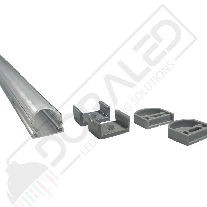 Alüminyum Boş Kasa Led Profil Yerli Kasa Şeffaf Cam 200Cm