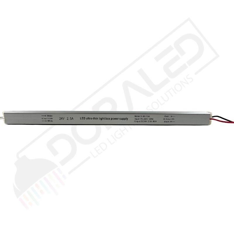 Ultra slim ince parmak led adaptör 24 volt 2,5 amper 60 watt (30x2x2cm)
