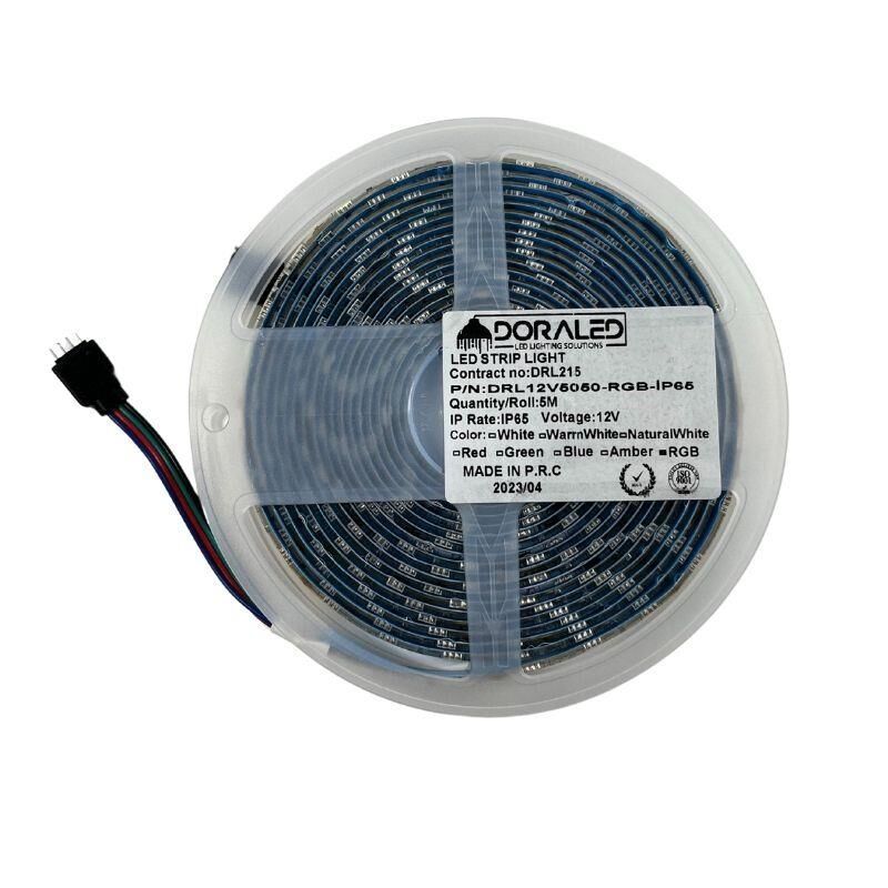 3 Cipli 12Volt 5050 RGB Şerit Led IP65 Metrede 60Led 12V (5 Metre)