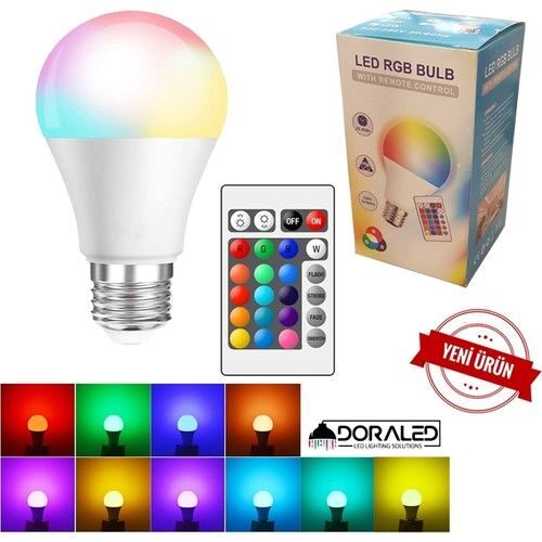 7W RGBW Led Ampul IR Kumandalı