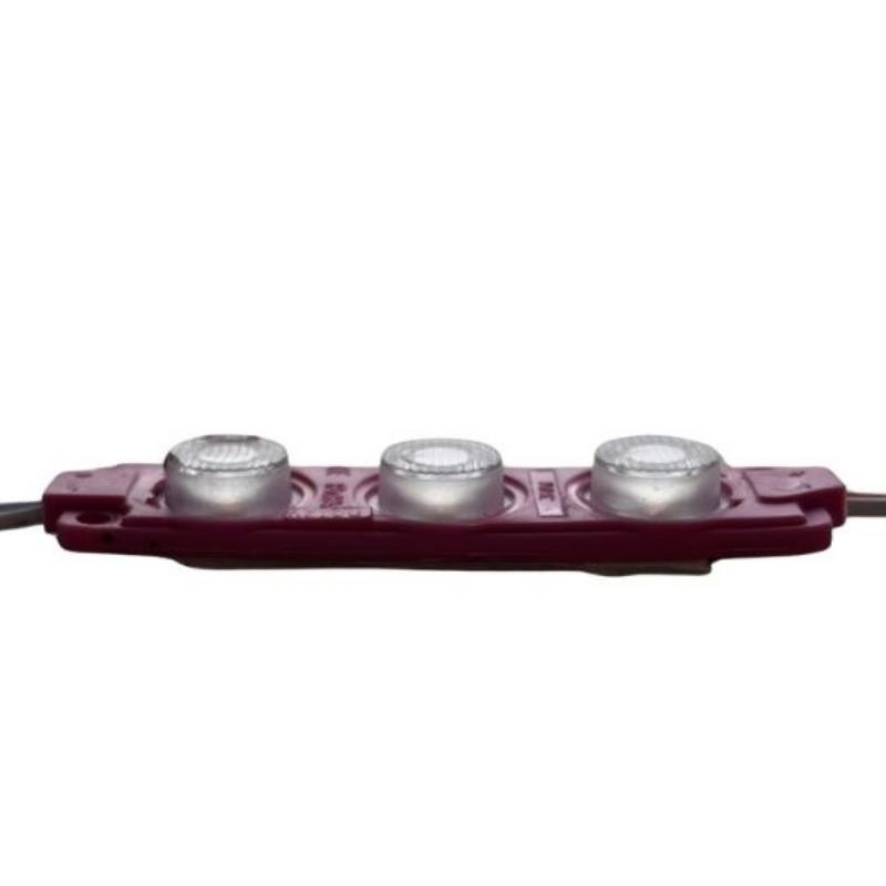 12 Volt Pembe 3 Watt 3’lü Lensli 3030 Reklamcı Modül (10 Adet)