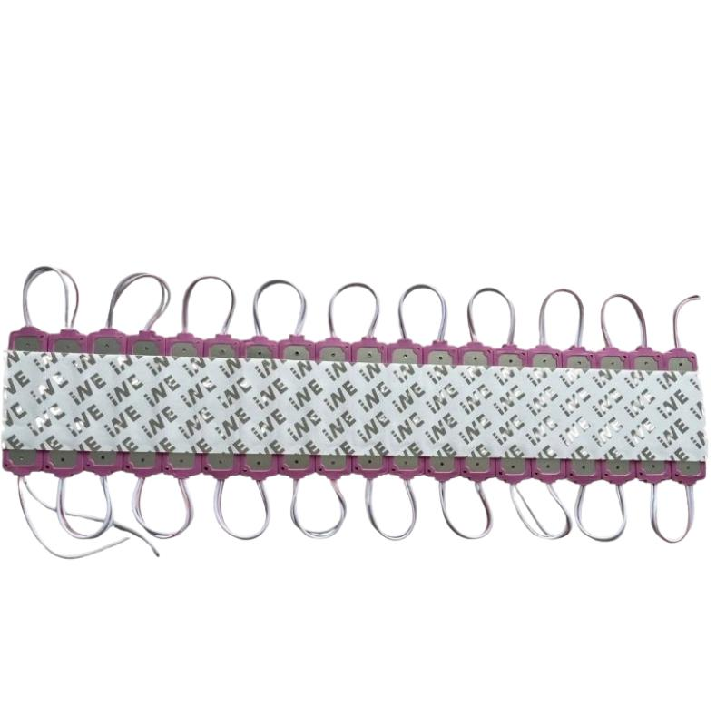 12 Volt Pembe 3 Watt 3’lü Lensli 3030 Reklamcı Modül (10 Adet)