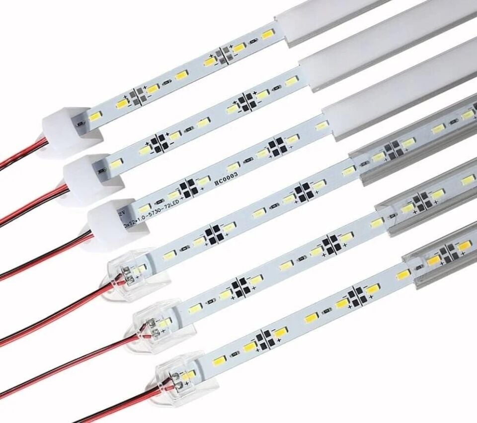 Alüminyum Kasa lı 5730 ledli Çubuk Led Bar Beyaz 6000-6500K-Opak Cam 100cm