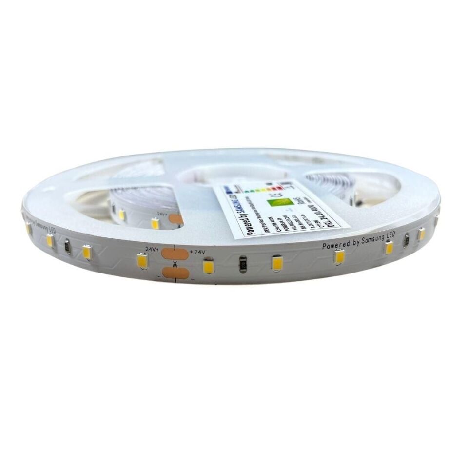 SAMSUNG ŞERİT LED SAMSUNG 60 LEDLİ 2835 SMD 4000K ŞERİT LED 24V 14.4W IP20 5m
