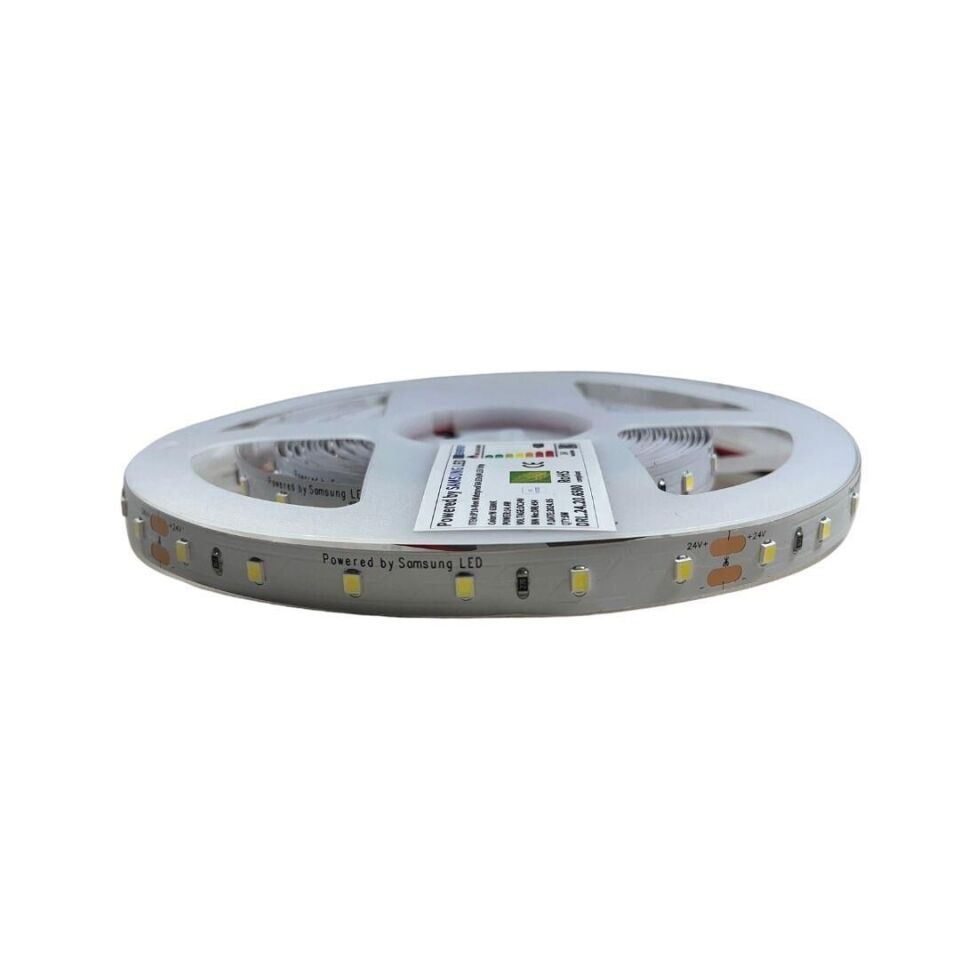 SAMSUNG ŞERİT LED SAMSUNG 60 LEDLİ 2835 SMD 6500K ŞERİT LED 24V 14.4W IP20 5m