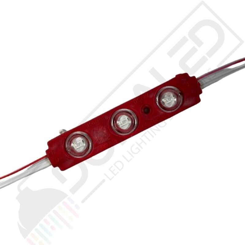 12 Volt Kırmızı 1,5 Watt 3 lü Lensli 2835 Reklamcı Modül (10 Adet)
