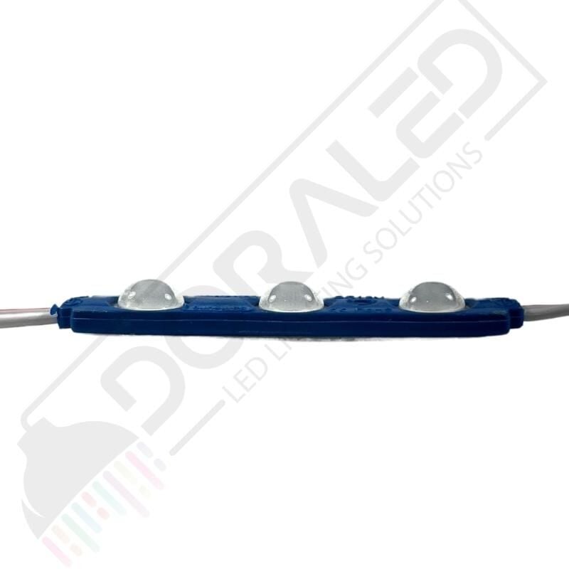 12 Volt Mavi 1,5 Watt 3 lü Lensli 2835 Reklamcı Modül (10 Adet)