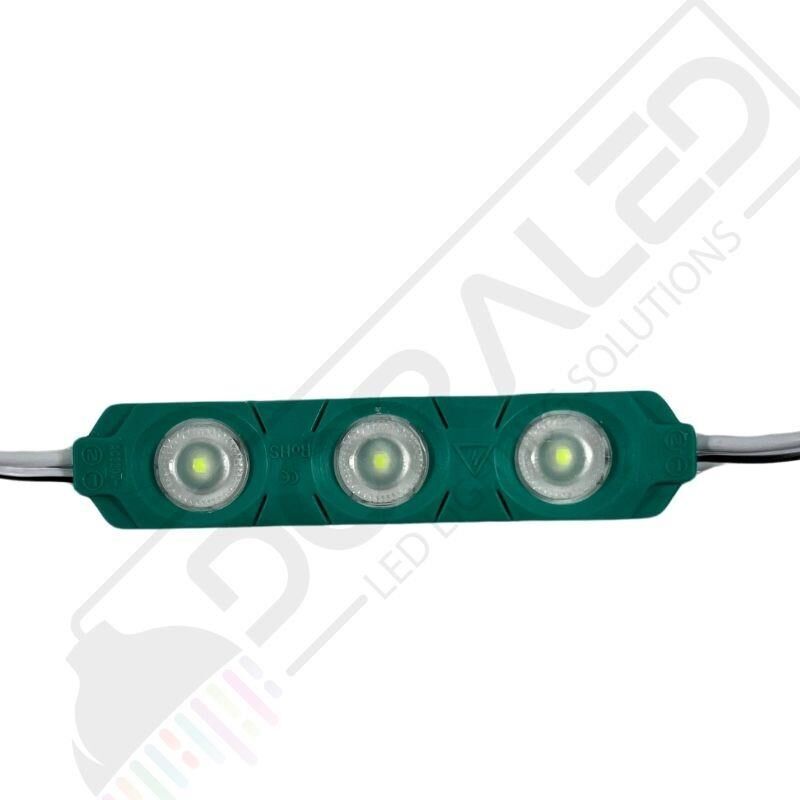 12 Volt Yeşil 1,5 Watt 3 lü Lensli 2835 Reklamcı Modül (10 Adet)